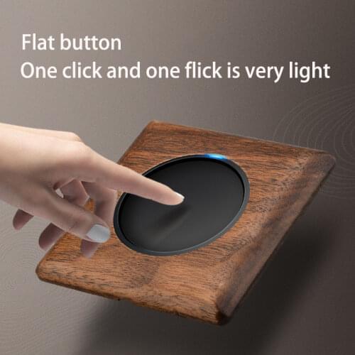 1-4 Gang 2 Way Retro Wall Push Button Switch Walnut Solid Wood Switch with LED Indicator For Household 10A250V