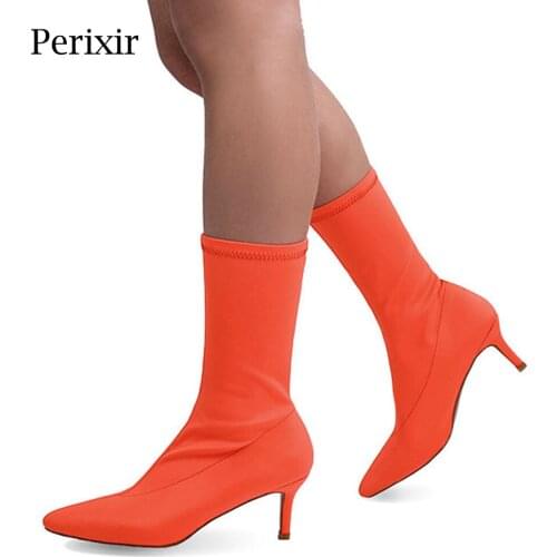 Perixir Fashion Lycra Brilliant boots women Nightclub boots high heels boots Color shoes New products fashion in the market