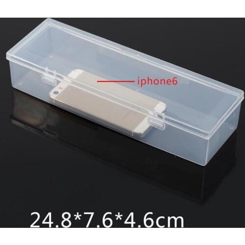 Transparent plastic long square box Storage Collections Product packaging box dressing case mini Case out size 25.3*8*5cm