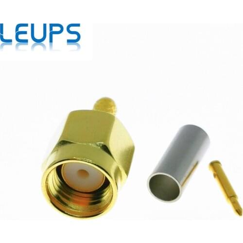 10PCS SMA Male Or RP-SMA Male (Female Pin) RF Connector Male Crimp RG174 RG316 LMR100 Cable