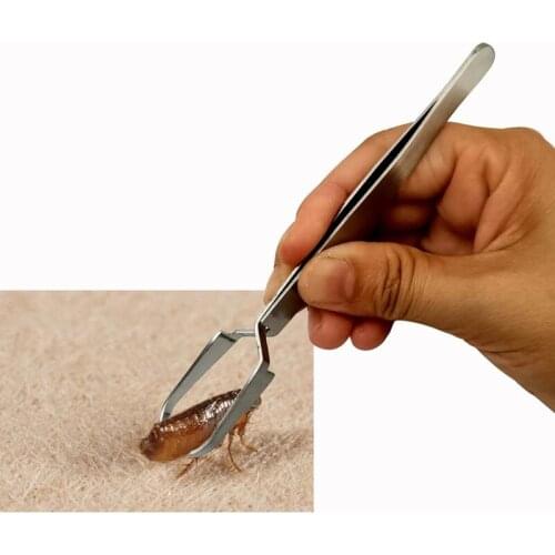 Pet Flea Remover Stainless Steel Tick Removal Tool Flea Treatment Tweezers Hook Professional Tool for Cat Dog Grooming Supplies