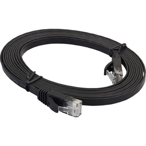 1.8M / 7.6M RJ45 Ethernet Cables Flat CAT6 UTP Ethernet Internet Cable Network Cable RJ45 Patch LAN Cable Connector Black