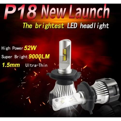 1 Set H11 9005 HB3 P18 Car LED Headlight High Power Super Bright 0.15MM Cutting Line Focus Beam Turbo Fan Fog Bulbs 104W 18000LM