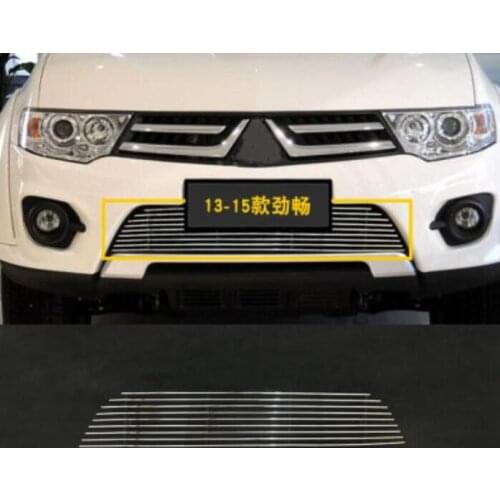 2013-2016 For Mitsubishi Pajero Sport Quality Stainless steel Car front bumper Mesh Grille Around Trim Racing Grills