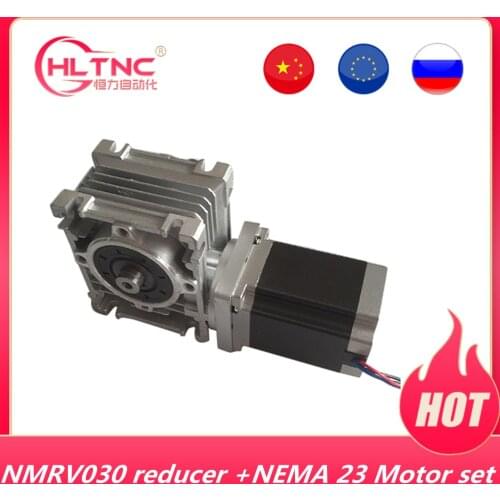 5:1-80:1 Worm Reducer NMRV030 11mm Input Shaft RV030 Worm Gearbox Speed Reducer with NEMA 23 Motor 2NM