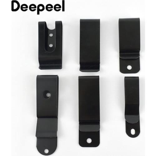 Deepeel 2pcs 5.5/6.7cm Metal Belt Clips Hardware Buckle Hook for Pockets Wallet Key Hooker DIY Accessories Silver Black BF219