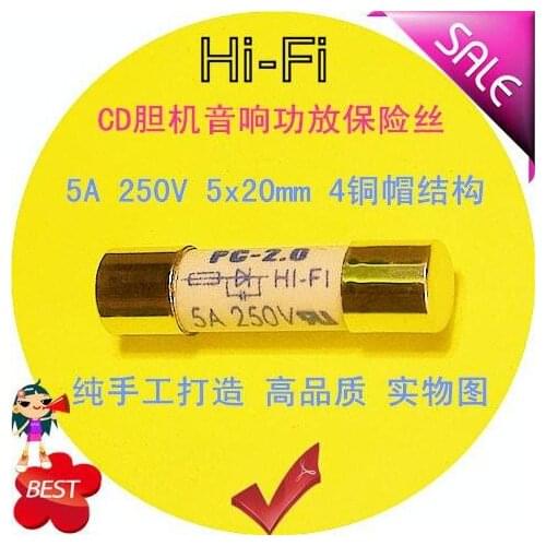 5x20mm 5A 250V HIFI silver plated fuse CD amplifier speaker amplifier audio fuse tube
