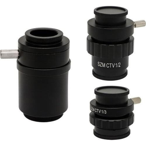 SZM CTV 1/2 1/3 1X Adapter 0.3X 0.5X C mount Lens Adapter For Trinocular Stereo Microscope HDMI VGA USB Video Camera adapter