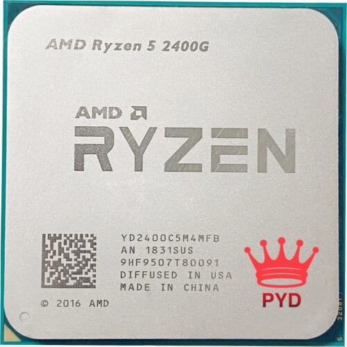 AMD Ryzen 5 2400G R5 2400G 3.6 GHz Quad-Core Quad-Thread 65W CPU Processor YD2400C5M4MFB Socket AM4