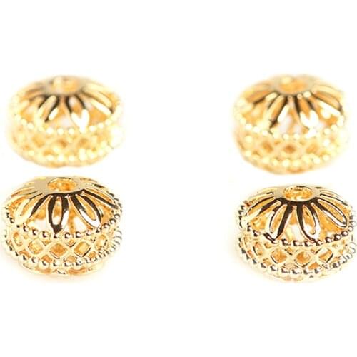 Beadsnice Hollow 14k Gold Beads Trendy Custom Designer Light Luxury Nano Pearl For Women ID 41063