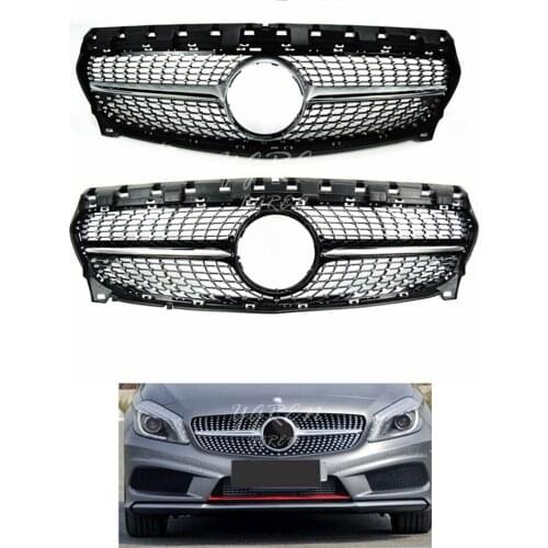 Without Emblem Diamond Grille fit for CLA Class W117 CLA180 CLA200 CLA250 CLA45 2013- 2019 Sport Grille