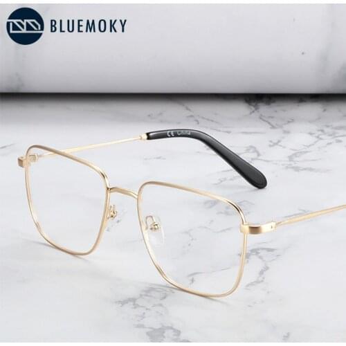BLUEMOKY Titanium Alloy Glasses Frame Men Square Myopia Prescription Eyeglasses Frames Business Style Optical Korean Eyewear