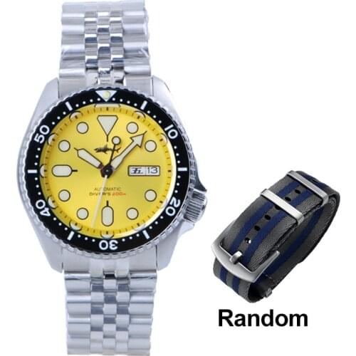 HEIMDALLR Watch SKX007 NH36 Automatic Mechanical Wristwatches Jubilee Bracelet Luminous 200M Sharkey Diving Luxury Watch Men