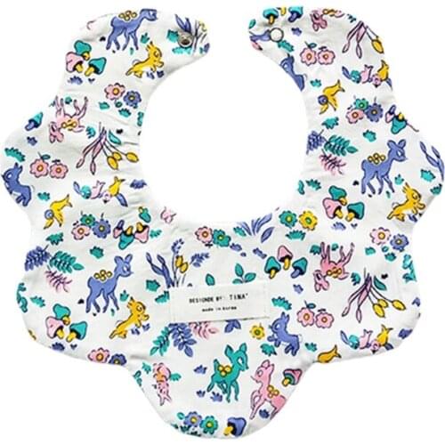 360 ° Rotate Baby Soft Cotton Drool Bibs Dual Side Printing Saliva Towel Boys Girls Food Feeding Apron Bandana for Shower
