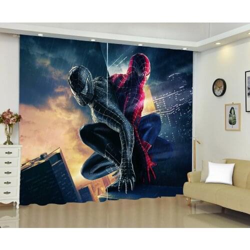 Disney curtain cartoon spiderman hero expedition blackout curtain custom boy birthday gift