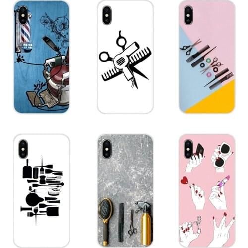 For Huawei P8 9 Lite Nova 2i 3i GR3 Y6 Pro Y7 Y8 Y9 Prime 2017 2018 2019 TPU Transparent Case Hair Stylist Scissors Brush switch