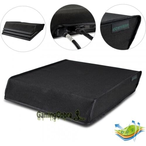 Black Horizontal Dust Cover for PS4 Pro Console Double Layer Soft Neat Lining Waterproof Dustproof - JYP4O0001GC