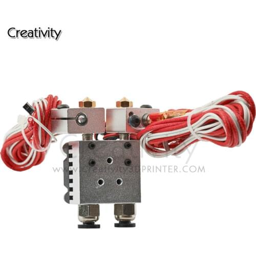 Chimera V6 Extruder Dual Head Remote Bowden HotEnd with Cooling fan 2 In 2 Out Multi-extrusion 0.3/0.4/0.5/0.6/0.8/1.0mm 1.75mm