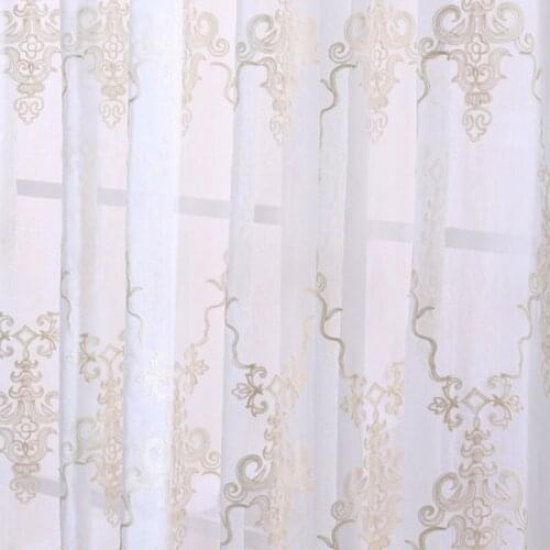European Cotton Luxury Curtains For Living Room Tulle Embroidered tulle For Bedroom Yarn 1 Pc
