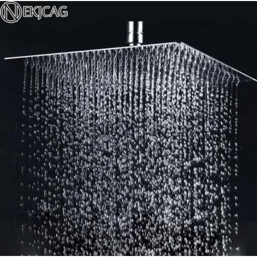 Chrome 20’’ 50cm Rainfall Shower Head Replacement Square Ultra-thin Stainless Steel Bathroom Shower Head Surface Polished