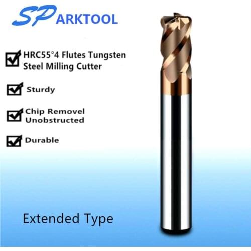 HRC55 Corner Rounding Carbide end mill Alloy Coating Tungsten Steel Cutting Tool 4Flutes Milling Cutter CNC maching End mill
