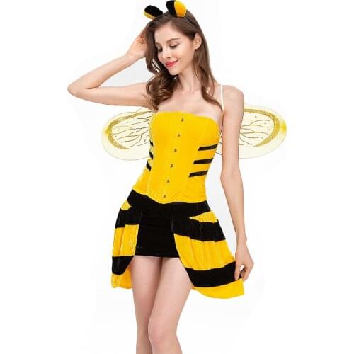 Cosplay Ladies Cosplay Costume 2020 Halloween Adult New Game Dress Cosplay Animal Costume Yellow Bee Costume Uniform