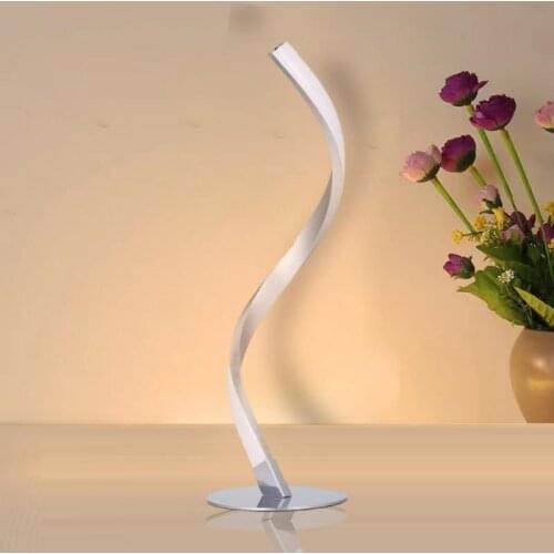 Creative S-shaped Led Table Lamp Charging Plug-in Dual-Use Three-Color Temperature Adjustable Eye Protection Learning Table Lamp