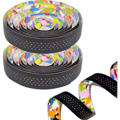 Road Bike Bicycle Handlebar Tape Anti-Vibration EVA PU Bent Handle Bar Tape Cycling Racing Breathable Handlebar belt +2 Bar Plug