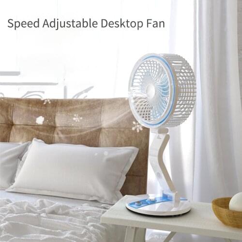 USB Rechargeable Fan with Night Light Adjustable Speed & Brightness Multifunctional Wall Mounted & Desktop Fan for Home Office