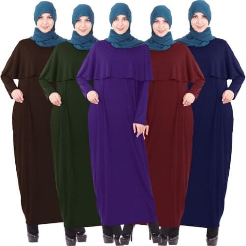 Turkey Musilim Muslim Dress Women Fake Two Piece Solid Ramadan Prayer Long Dress Dubai Arab Turkish Kimono Caftan Abaya islamic