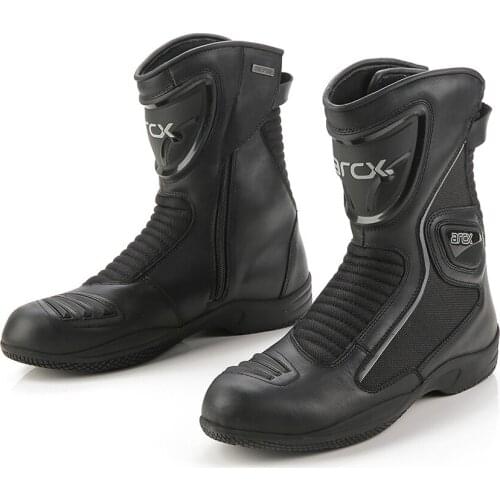 ARCX Motorcycle Riding Boots Motocross Waterproof Shoes Men Genuine Cow Leather Moto Boots Motorbike Racing Mid-Calf Black Shoes