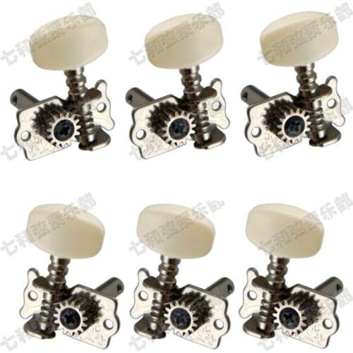 A Set 3R3L Guitar Tuning Pegs Machine Heads Tuners For Acoustic Classical Guitar With White Square Handle (FTDK-JS-BT-3R3L)