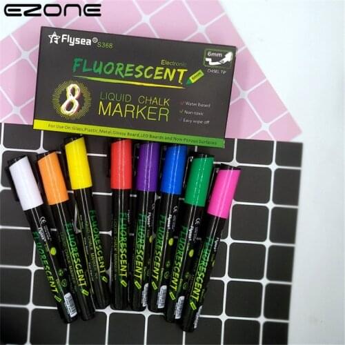 EZONE 8 Color Electronic Highlighter Set Highlighter Fluorescent Liquid Chalk Marker Pen Painting Graffiti Office Supplies
