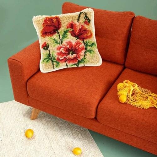 Latch Hook Rug Kits Flower Rabbit Cat Giraffe DIY Pillow Case Material Package