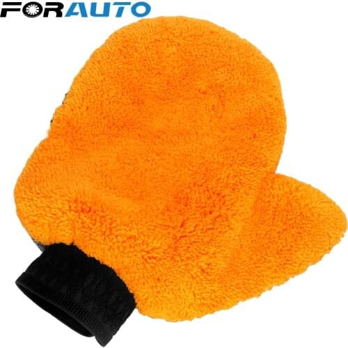 FORAUTO Car Washer Soft Microfiber Water Absorption Car Cleaning Washing Gloves Plush Wash Tools Car Accessories Auto Care