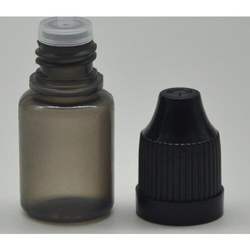 Empty 3ml 10ml 15ml 30ml 50ml Black Bottles with Colorful Caps and Long Tips Plastic Dropper E Liquid Bottles
