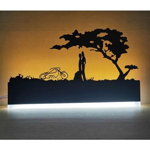 Romantic LED Wall Lamp Acrylic Creative Painting 110-240V 12W Modern Black Sconce Decoration For Bathroom Living Bed Room Animal