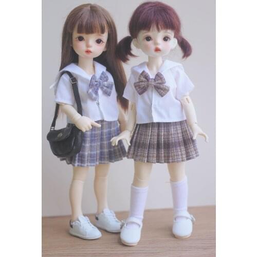 BJD doll school uniform suit for 1-6 size uniform sailor uniform school uniform shirt pleated skirt doll accessories