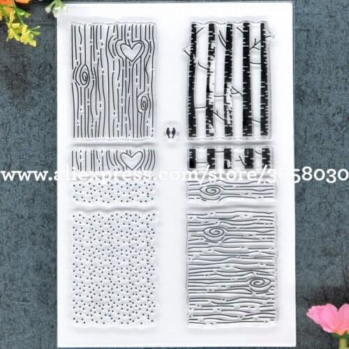 Wood Grain Dots Forest Tree Scrapbook DIY photo cards rubber stamp clear stamp transparent stamp 11x16cm 8101630