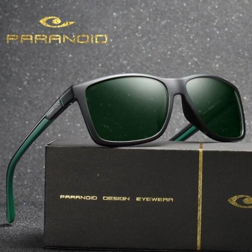 PARANOID Vintage Sunglasses Polarized Mens Sun Glasses For Men Driving Black Square Oculos Male 8 Colors Model 8652