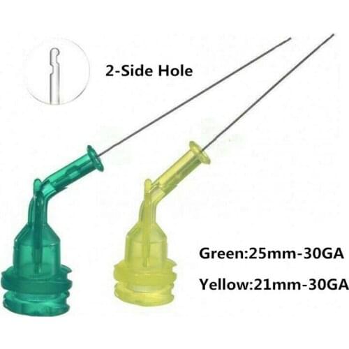 100Pis Long Thin Irrigation Needle EDTA Gel Syringe Tips 30G Dental Flexible Delivery Tip Ultradent NaviTip Style 2-Side Hole