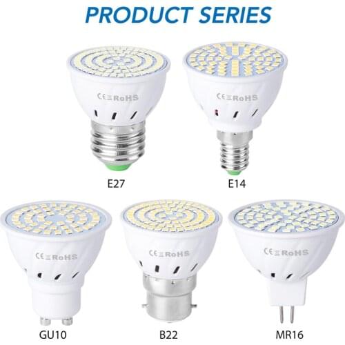 WENNI Spot Light LED Lamp E14 Ampoule LED E27 220V Light Bulbs For Home GU10 Spotlight MR16 GU5.3 48 60 80led Corn Bulb B22 2835