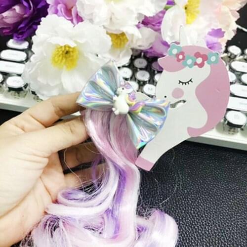 Omilut Unicorn Hair Clip Cartoon Unicorn Wig Hairpin Children Hairpin Unicorn Happy Birthday Party Kid Baby Shower Girl Decorat