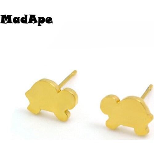 MadApe 1 Pair Trendy Cute Tortoise Earrings Gold Color Stainless Steel Women Stud Earrings For Girl Earrings Jewelry Wholesale
