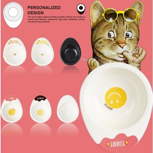 1PC Ceramic Pet Dog Bowl Cute Cat Dog Food Container Kitten Puppy Simple Bowls Pets Feeder Bowl Teddy Pets Supplies