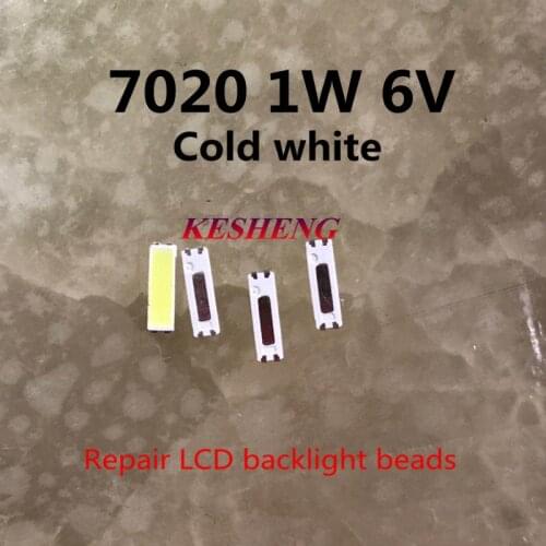 100pz/lotto Jufei SMD LED 7020 6 V 1 W 160mA 84LM bianco Freddo per la TV Retroilluminazione