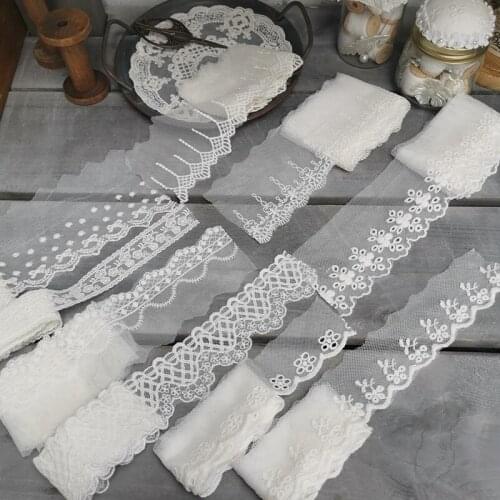 2Meters White Hollow out Flower Embroidered Venise Lace Trim Fabric Sewing Craft Patchwork Handmade Decoration