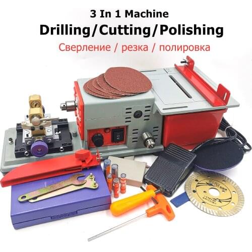220V 680W Stone Pearl Drilling Machine Jewelry Making Equipments Beading Polishing Machine Holing Table Saw Cutting Machine