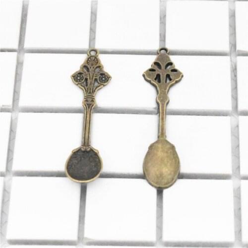 5pcs/lot 63x14mm Antique Bronze Plated Soup spoon Charms Pendants For Making DIY Jewelry, Jewelry Accessories wholesale