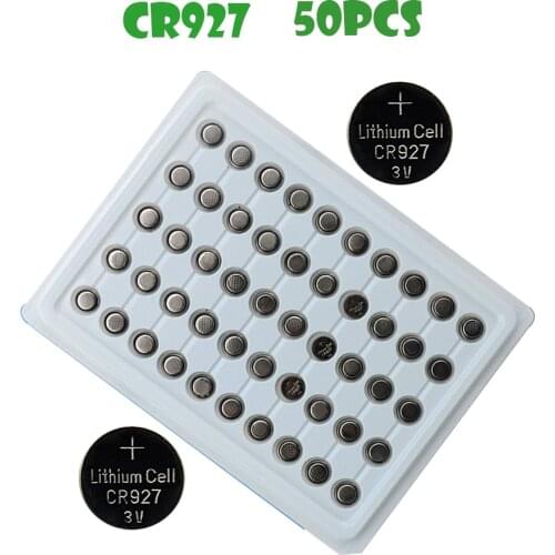 50pcs CR927 30mAh Battery DL927 927 CR927-1W BR927 ECR927 5011LC LM927 KCR927 3V Lithium Li-Ion Button Coin Cells Batteries